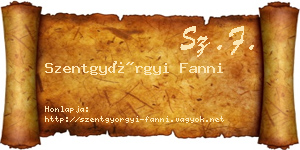Szentgyörgyi Fanni névjegykártya