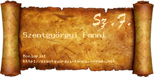 Szentgyörgyi Fanni névjegykártya