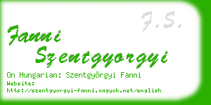 fanni szentgyorgyi business card